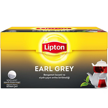 Lipton Demlik Poşet Çay Earl Grey 100'lü Paket